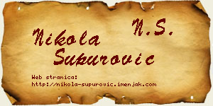 Nikola Supurović vizit kartica